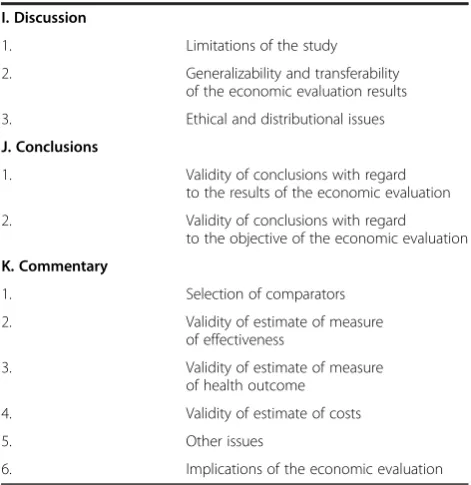 Table 1 Specific guidelines for assessing and improvingthe methodological quality of economic evaluations ofnewborn screening (Continued)