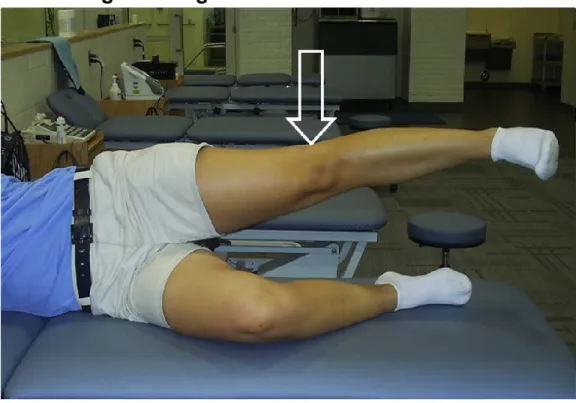 Figure 3.1: Subject and dynamometer positioning for hip abduction  isometric strength testing 