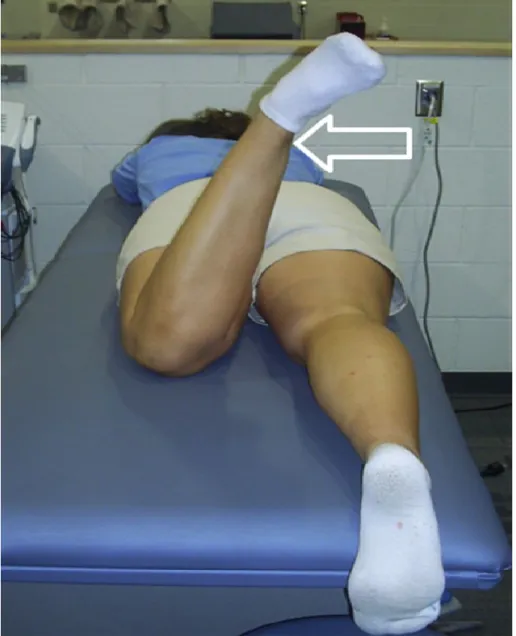 Figure 3.3: Subject and dynamometer positioning for hip external  rotation isometric strength testing 
