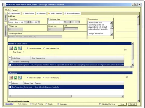 Figure 1 The introduction page for a test patient from the seamless transfer-of-care tool.