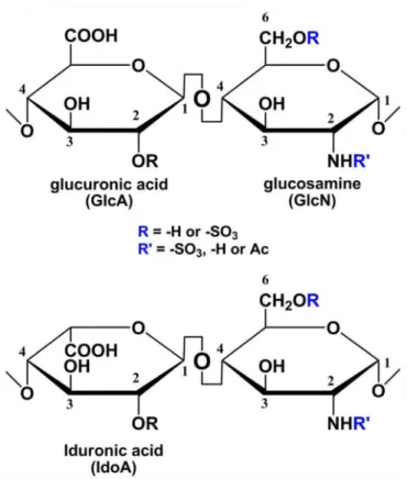 Figure 2. Disaccharide repeating unit of heparin