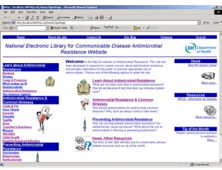 Fig. 1. Home Page of the NeLCD Antimicrobial Resistance Website 