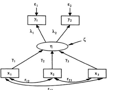 Figure 2.6.2. Multiple indicators and multiple causes (MIMIC) model (Diamantopoulos &amp; 