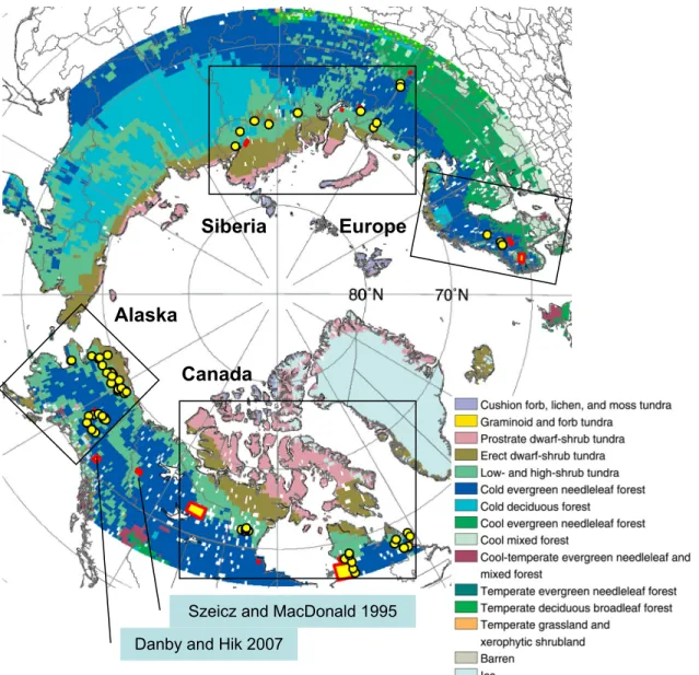 Figure 2. Study Site Locations in Relation to Present and  Predicted Vegetation 