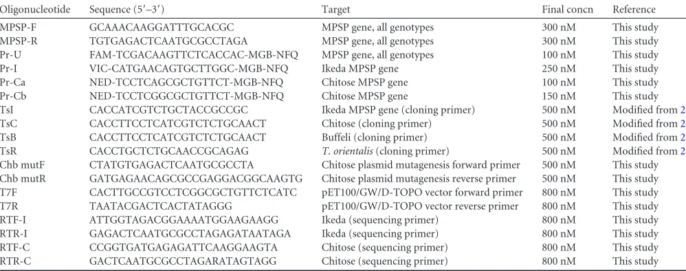 TABLE 1 Oligonucleotides used in this study