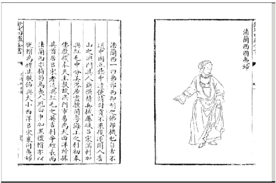 Figure 6: The Franks’ female representative and Chinese text in the sikuquanshu version 82