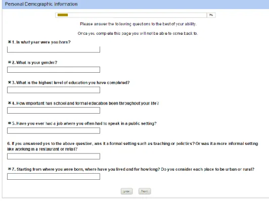 Figure 1. Personal Demographic Information 