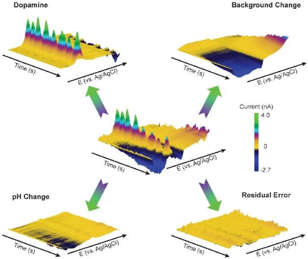 Figure 1.2.  PCR signal separation of complex in vivo FSCV data.  Three-