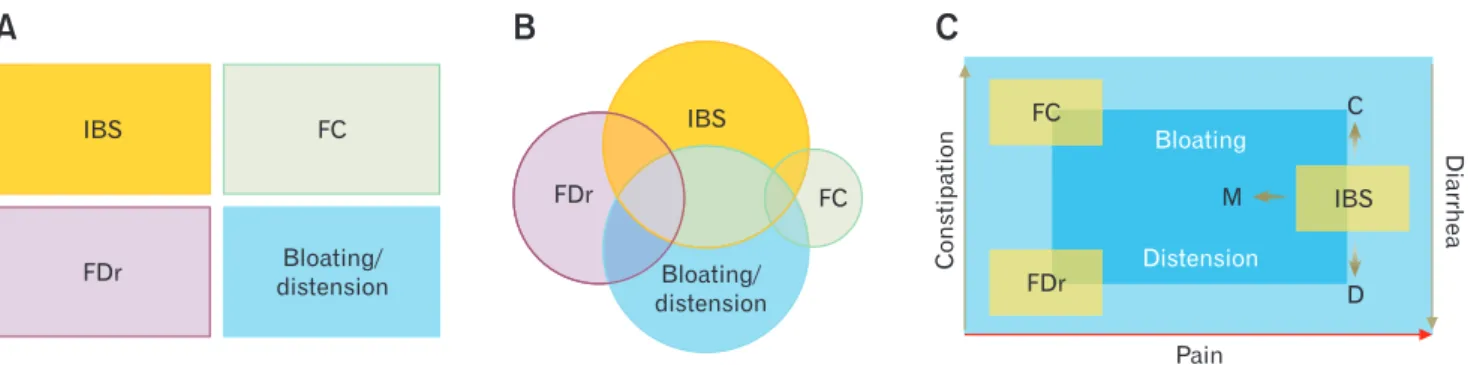 Figure 2.  Different models to explain functional bowel/disorders of gut-brain interaction