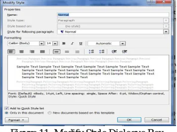 Figure 11: Modify Style Dialogue Box 