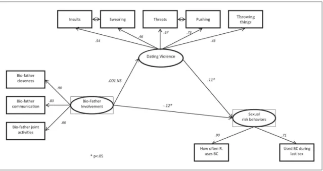 Figure 2. Structural equation model, race combined