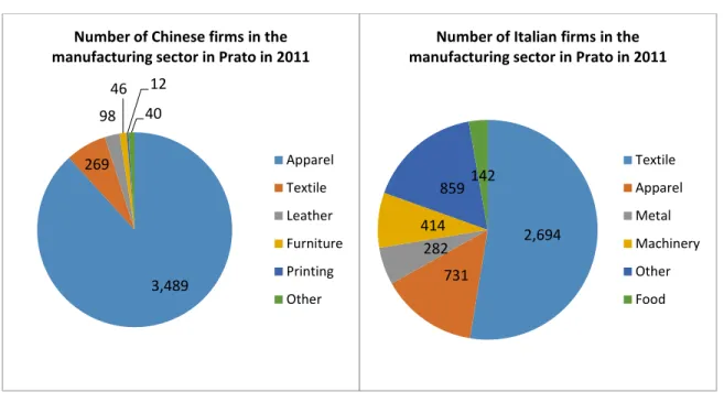 Fig. 1.7: Ethnic shares of the textile and apparel industries in Prato 