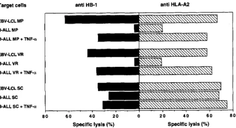 Table  111.  Effect  of  TNF-a on expression  of  MHC class  I  and  adhesion  molecules on B-ALL cells 
