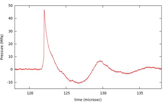 Figure 2.2. Plot of pressure over time at the focus of an electromagnetic lithotripter