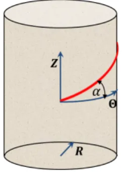 Fig. 3. Illustration of the fiber angle to characterize a fiber’s orientation. A tube is described in the cylindrical coordinates s = (R, Θ, Z)