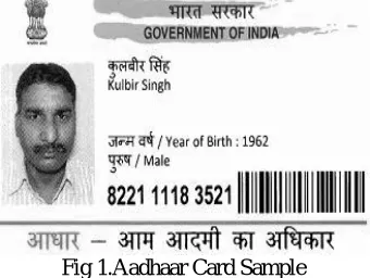 Fig 1.Aadhaar Card Sample 