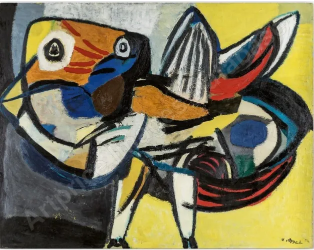 Figure 2: Karel APPEL, Tigerbird, 1952, oil on canvas, 115 x 146,5 cm, Sotheby's auction  20/10/2018, Paris, France, lot n°14