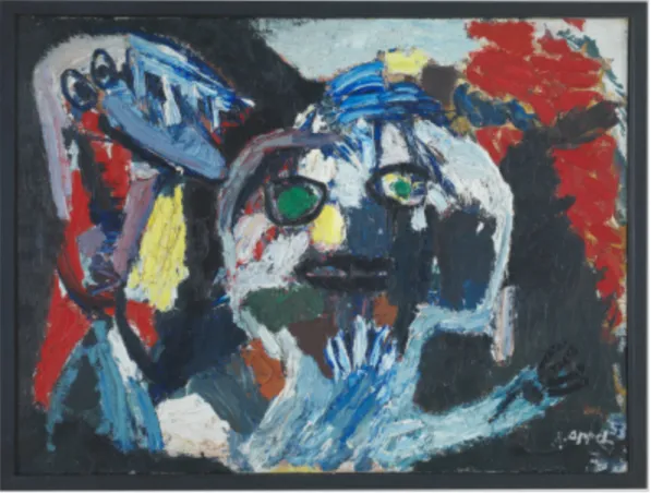 Figure 6: Karel APPEL, Femme et oiseau, 1953, oil on canvas, 97 x 130 cm, Musée National d’Art  Moderne (Centre Pompidou), Paris, inv.: AM 1981-90