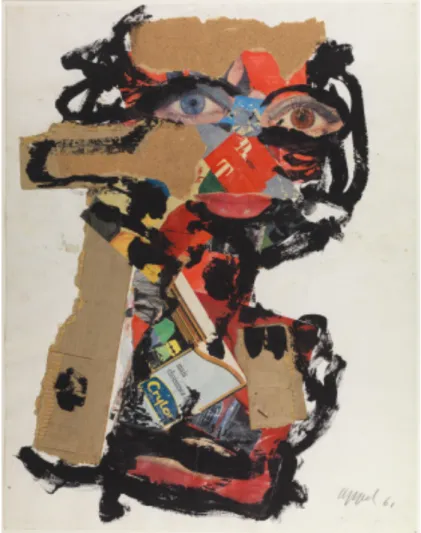 Figure 9: Karel APPEL, Visage de femme, 1961, gouache and paper collage on paper, 63,7 x 49,8 cm,  Musée National d’Art Moderne (Centre Pompidou), Paris, inv.: AM 2016-665.