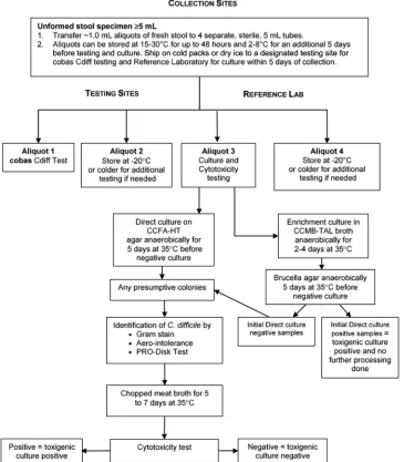 FIG 1 Processing of unformed stool specimens from subjects with suspected Clostridium difﬁcile infection.