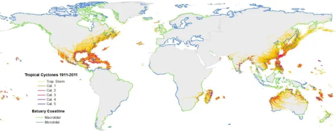Figure 3.5: Global distribution of TCs in the last 100 years 