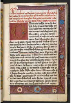 Fig. 14a Start of the chapter for Monday (fol. 6v), manual of  prayers, Dutch, early 16th century, parchment, 190 x 120 mm