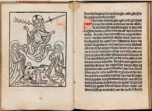 Fig. 3 Start of the chapter for Tuesday (fols. d1v–d2r), Devote ghetiden (fig. 1) (artwork in the public domain)