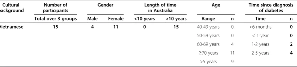 Table 2 Demographics of the focus group participants