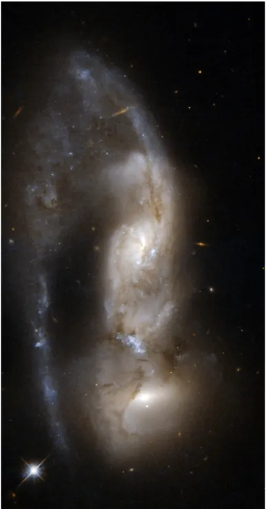 Figure 1.1: The interacting galaxy pair NGC 6621 (bottom) and NGC 6622 (top). Released by the Hubble Space Telescope in April 2008