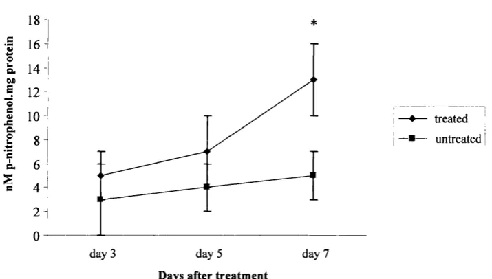 Figure 3(b) - Alkaline phosphatase activity in HOBs in response to1,25-dihydroxyvitamin treatment.
