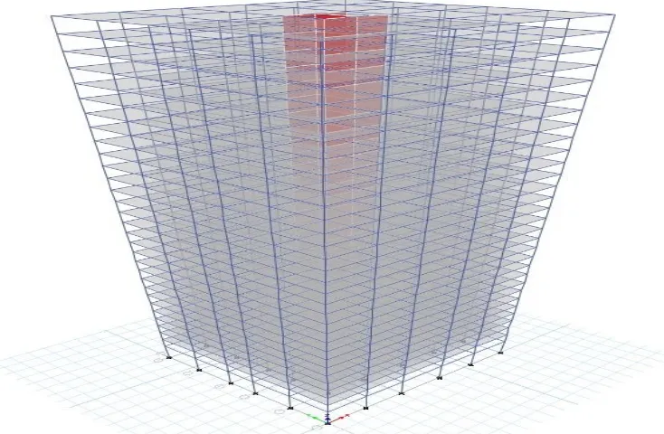 Figure 10.  3D view showing shear wall location for Structure 5