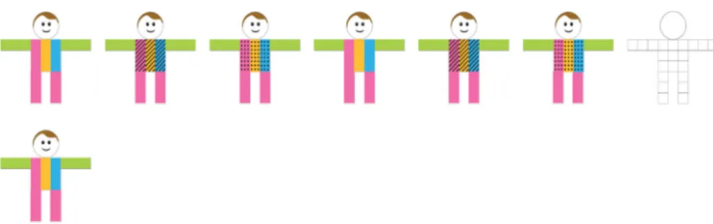 Fig. 1 Item example (first row) and correct answer (the puppet below)