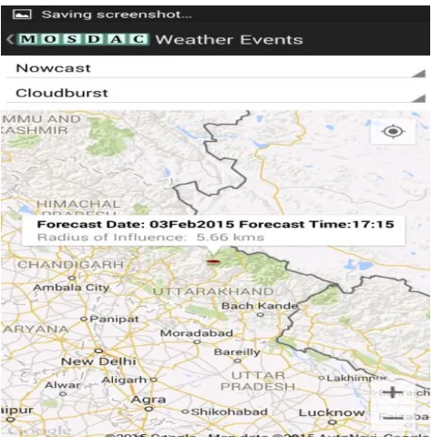 Fig. 9. Nowcast information for heavy rain 