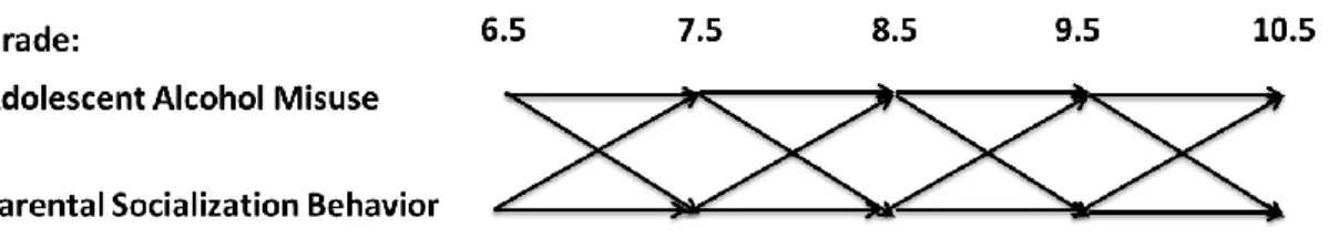 Figure 2: Analytical time dimensions for autoregressive and cross-lagged paths 