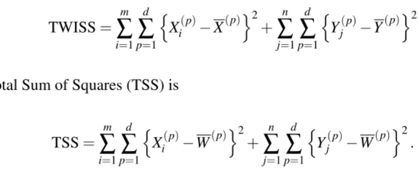 Figure 2.1 shows a two gene toy example where the two classes are denoted by red x’s and blue o’s