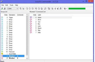 Figure 1: Easy VR Commander used for training voice commands. 