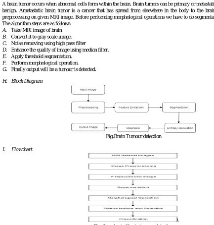 Fig. flowchart of brain tumour detection 