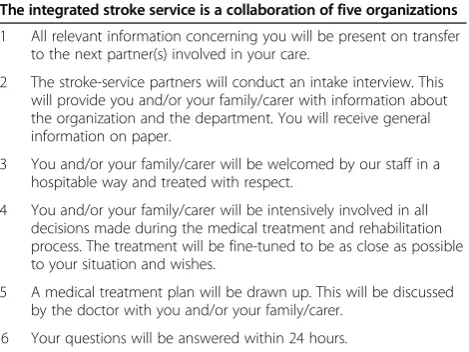 Table 1 Promises in the overall service charter