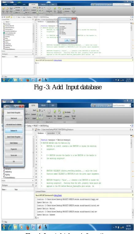 Fig -4: Input database information 