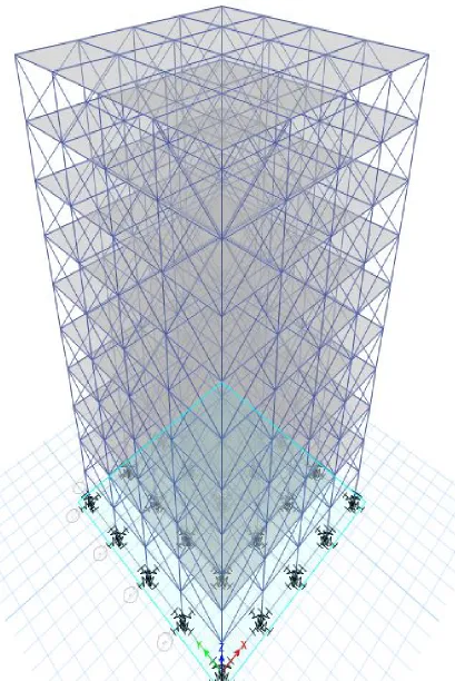 Fig 4: G+9 building model with infill wall 