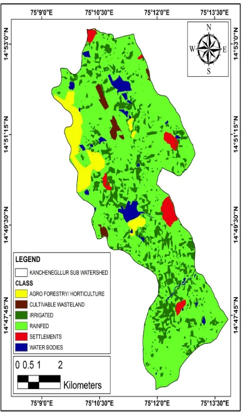 Fig. 7: Land use Land cover classified map of the year 2015. 
