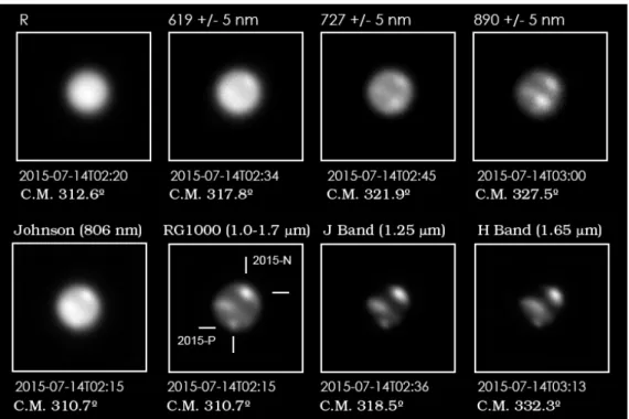 Figure 6: Calar Alto PlanetCam observations of Neptune in 2015. These observations were  acquired one day later to those in Figure 5 showing the other side of the planet