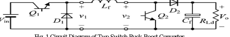 Fig. 1 Circuit Diagram of Two Switch Buck-Boost Converter 
