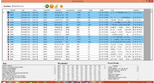 Fig. 16 shows the packets view pane when the user filters packets using HTTP protocol and data direction of download using packet filter options