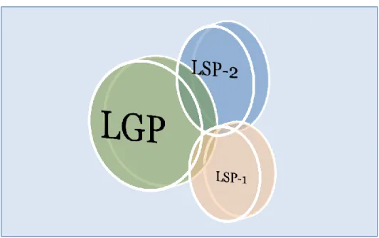 Figure 11: Schematic overlaps of LGP, LSP-1 and LSP-2.