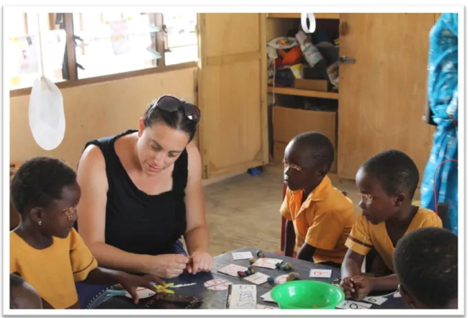 Figure 12. Visiting a kindergarten class in Kumasi 
