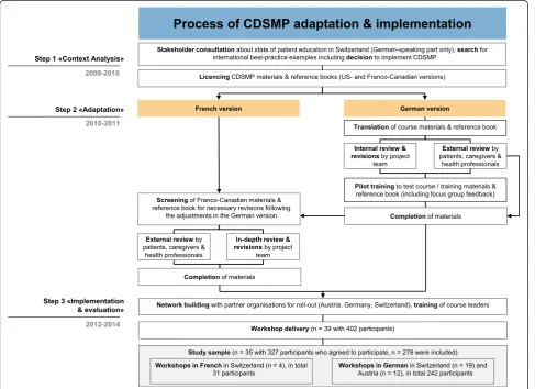 Fig. 1 Process of cross-border adaptation and adoption of the CDSMP in Switzerland and German-speaking Europe