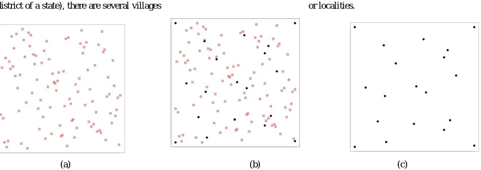 Figure 2Sample points in the spatial domain. (b) Delaunay Triangulation of the spatial points