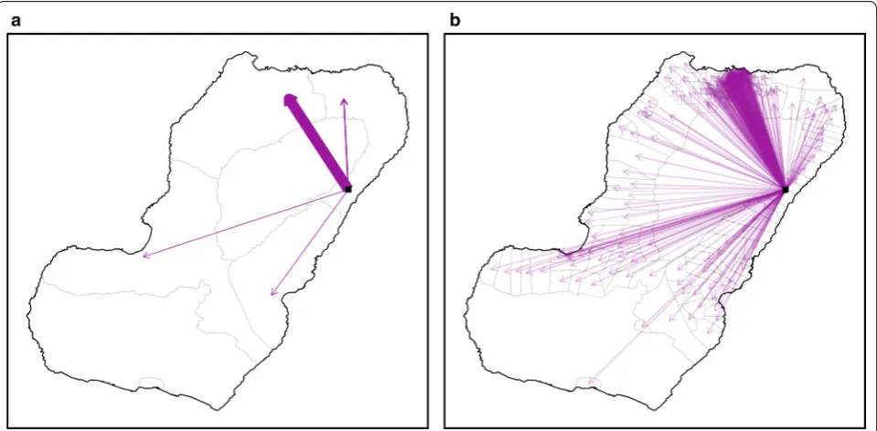 Fig. 7 An example of a time at risk matrix for on-island human travel using data from MIS