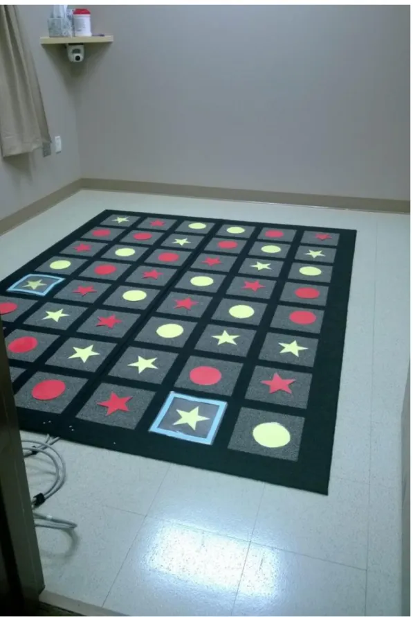 Figure 3. The dimensional change card sort manipulation of the electric maze. 